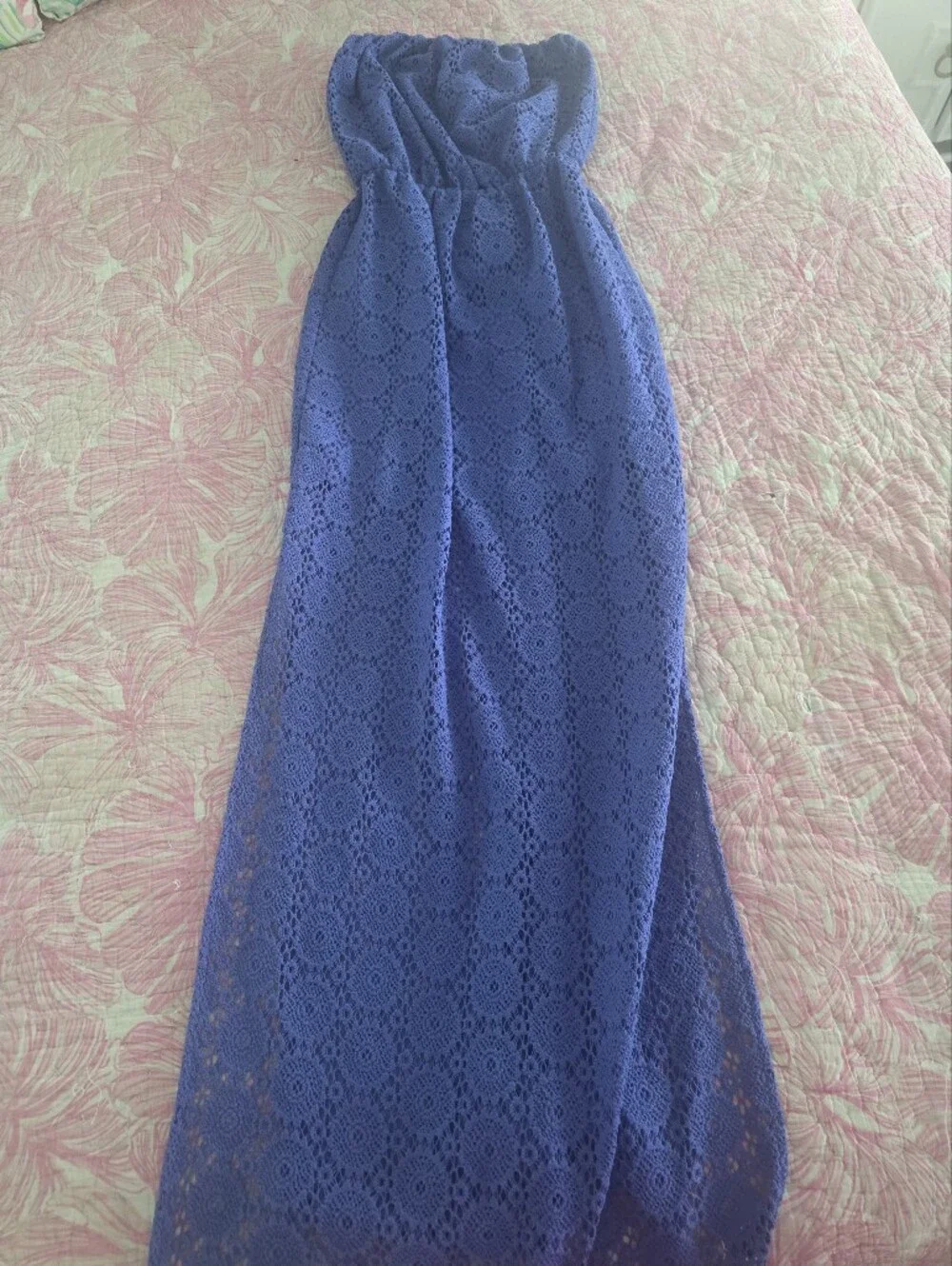 Lilly Pulitzer Strapless Periwinkle Lace Dress - Picture 4 of 4